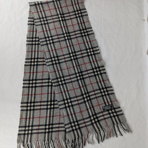 Burberry Accessories - Burberry Lambswool Scarf Gray Unisex | Iconic Check Design | Ready to Ship